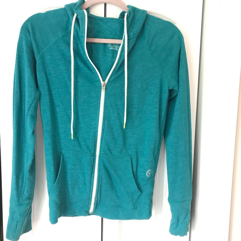Turquoise zip up hoodie